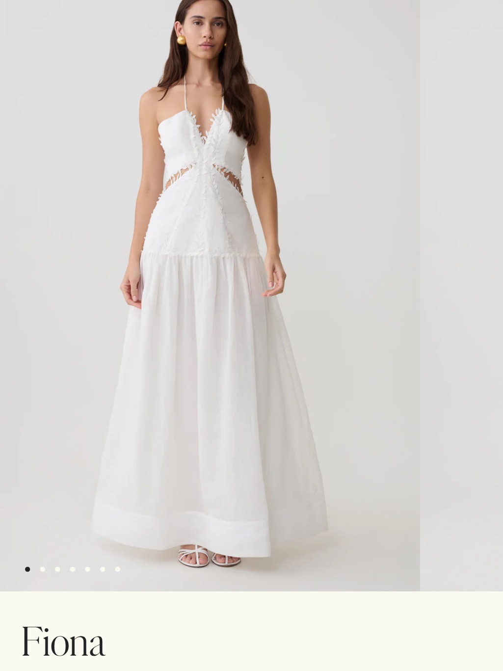 Meshki Fiona White Halter Maxi Dress